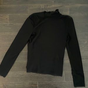 Mock neck sheer blouse